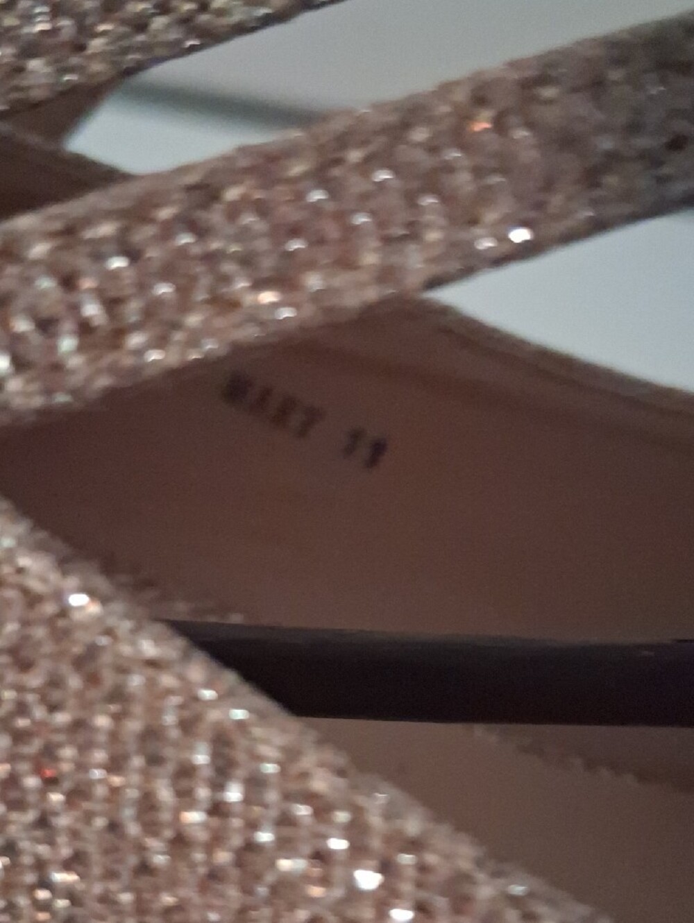 Mila Lady Rose Gold Glitter Cross Strap Mary Jane Heels NIB Size 11 - Picture 9 of 15
